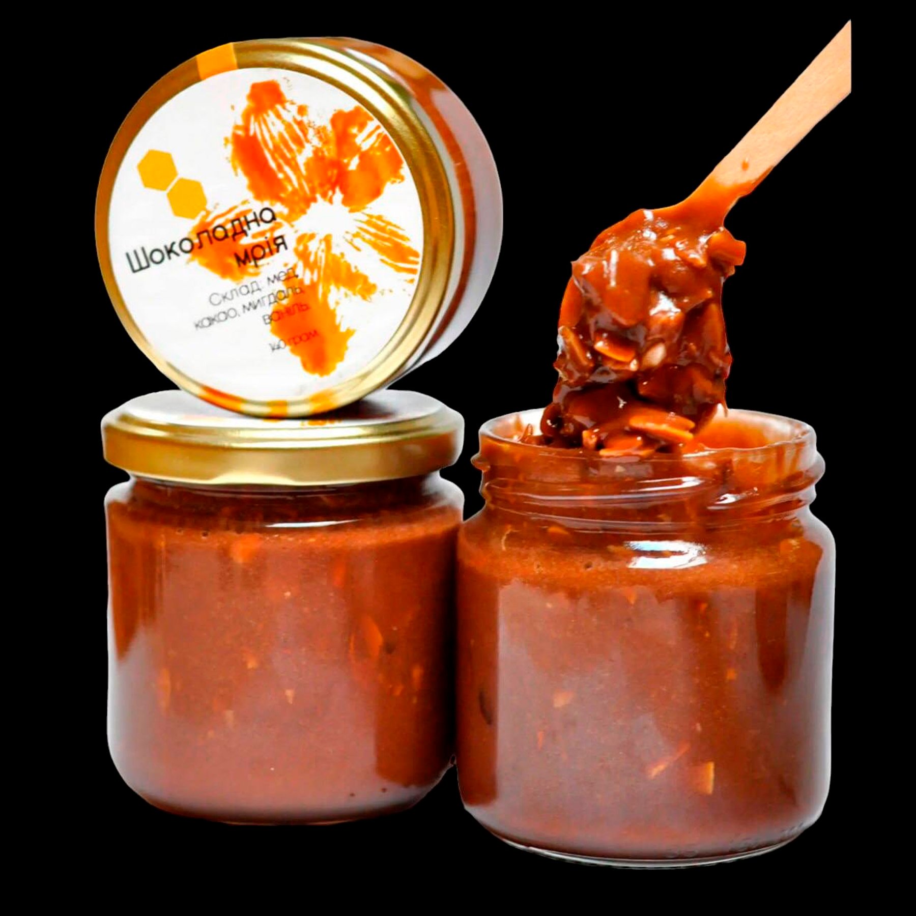 Медове варення “Шоколадна мрія” із какао, мигдалем та ванілью 260 г.